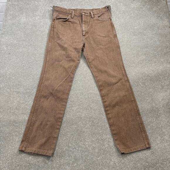 Vintage Wrangler Jeans Cowboy Cut Brown Mens 34x32 Western Stretch Panel Slim - Picture 3 of 15